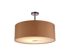 DK0116  Baymont 60cm Semi Flush 1 Light Polished Chrome, Antique Gold/Ruby, Frosted Diffuser